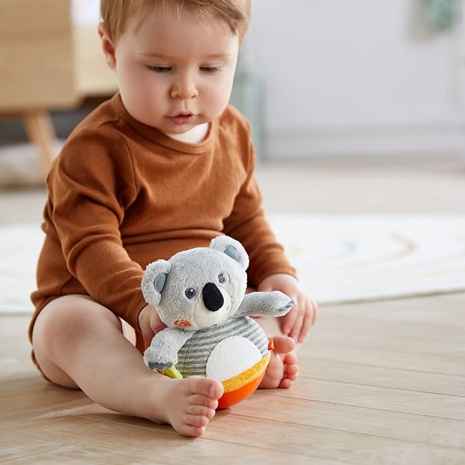 HABA Roly Poly Koala Wobbly Animal Chiming Baby Sensory Toys for Tummytime, Ideal Baby Toy for 6 Months+