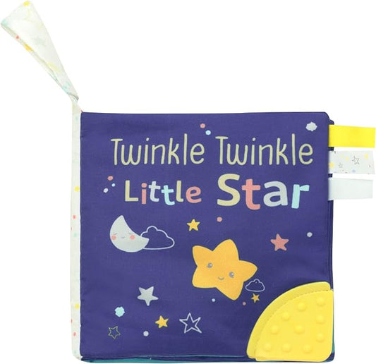 Magic Years 5 inch Soft, Crinkle Activity Book with Teether and Travel Strap for Baby, Twinkle, Twinkle Little Star, Multicolored