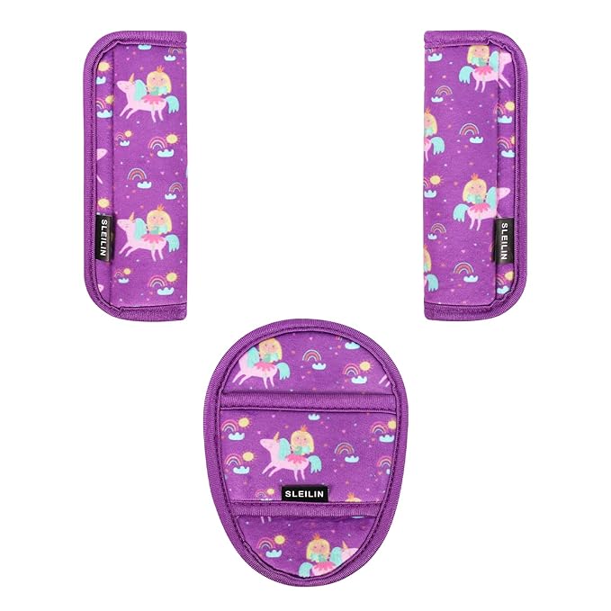 3 Pcs Car Seat Straps Shoulder Pads Suit for Kids : Ultra-Soft Child Car Seat Strap Covers, Kids Car Seat Strap Pads, Cute Plush Printed Seat Belt Covers, Hip Support, for Pushchair, Baby Stroller