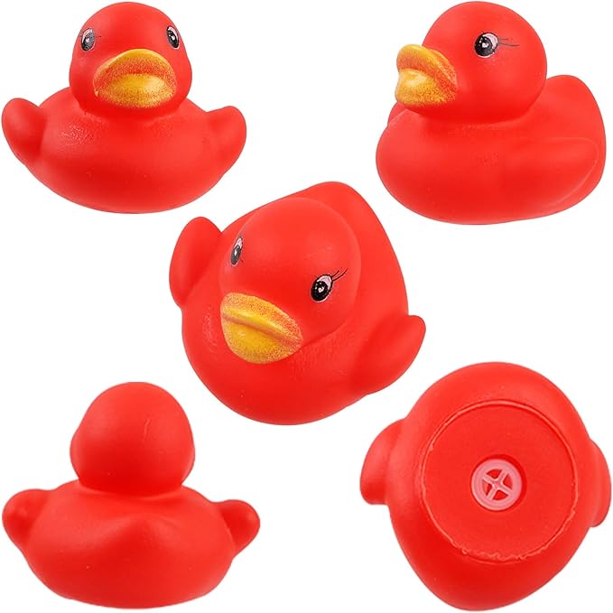 50 Pcs Rubber Ducks Bath Toy, Multicolor Mini Rubber Duck Bulk Float Duck Baby Bath Toy, Shower Birthday Party Christmas Favors Gift (5 Colors)
