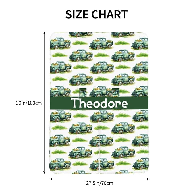 Green Truck Baby Car Seat Cover with Custom Name – Multipurpose Nursing Cover, Stroller Cover, Breastfeeding Privacy Canopy – Soft Breathable Blanket for Boys, Shower Gift