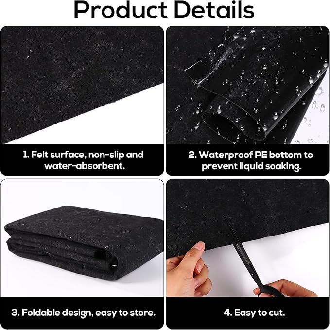 Outdoor Playhouse Mat, 47x59in Felt Play House Kids Baby Activity Pad Rug with Waterproof Non-Slip Backing Portable Storage Outside Game Area Shed Floor Mat Accessories for Garden Backyard Lawn Patio