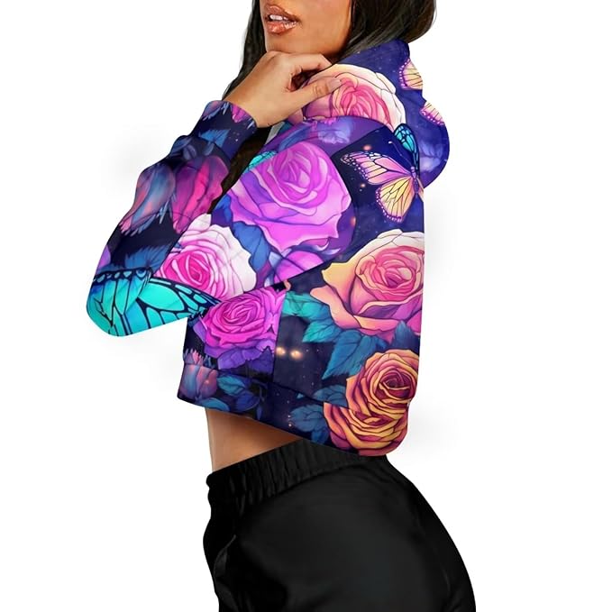 HUIACONG Colorful Rose Butterfly Nursing Cover for Baby Car Seat Seat Cover for Boys Girls Breastfeeding Scarf Carseat Cover for Shopping Cart, High Chair Canopy