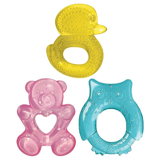 Lulyboo Baby Water Teething Toys for 3-6 Months - BPA-Free Soft Edges, Chilled Fruit Teethers, Animal Shape, Easy to Grasp, Sensory Development, Safe & Gentle Teething Relief
