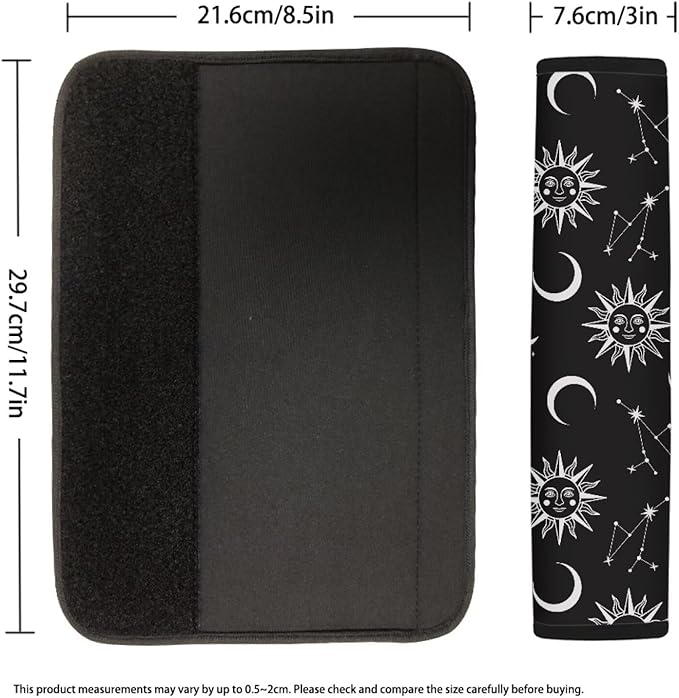 AFPANQZ Moon Star 2pcs Universal Car Seat Belt Pads Cover Vehicle Seat Belt Comfort Shoulder Pads for Adults Comfortable Pads Cushion for Adults Kids Non-Slip Shoulder Straps
