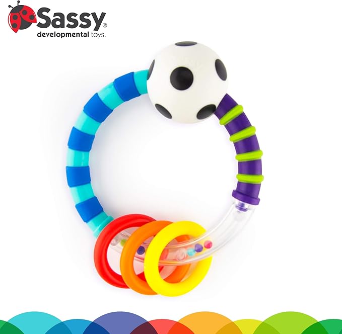 Sassy Ring Rattle | Developmental Baby Toy for Early Learning | High Contrast | For Ages Newborn and Up