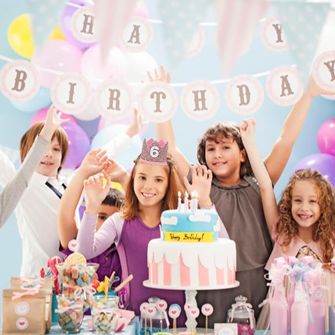 Boy Girl Birthday Crown, Prince Princess Birthday Hat Headband Tiara Crown Cake Photo Prop Party Decorations