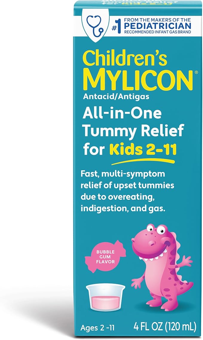 Children's Mylicon All-in-One Tummy Relief Liquid For Indigestion for Kids, Bubble Gum Flavor, 4oz