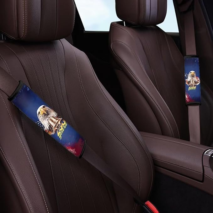 AFPANQZ Eagle 250 Years Universal Seat Belt Cover 2 Pack Truck Vans Sedans SUVs Seat Belt Pad Cushion for Women Girls Comfortable Shoulder Protectors