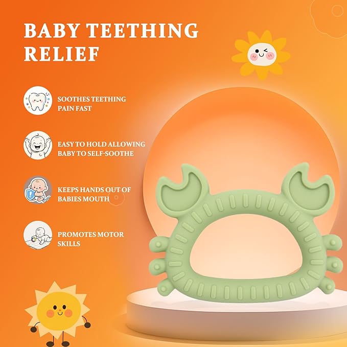 Easter Teething Toys for Newborns 0-3-6Months Food-Grade Silicone BPA-Free Anti-Choking One-Piece Design Soft & Non-Toxic First Teether for Tiny Hands Easy Grip, Gentle Gum Massage, Multi-Color 3-Pack