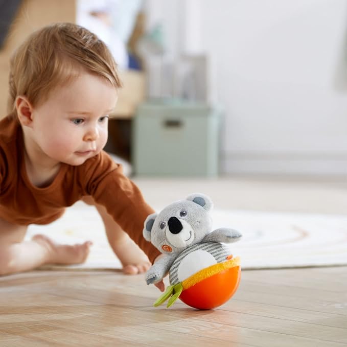 HABA Roly Poly Koala Wobbly Animal Chiming Baby Sensory Toys for Tummytime, Ideal Baby Toy for 6 Months+
