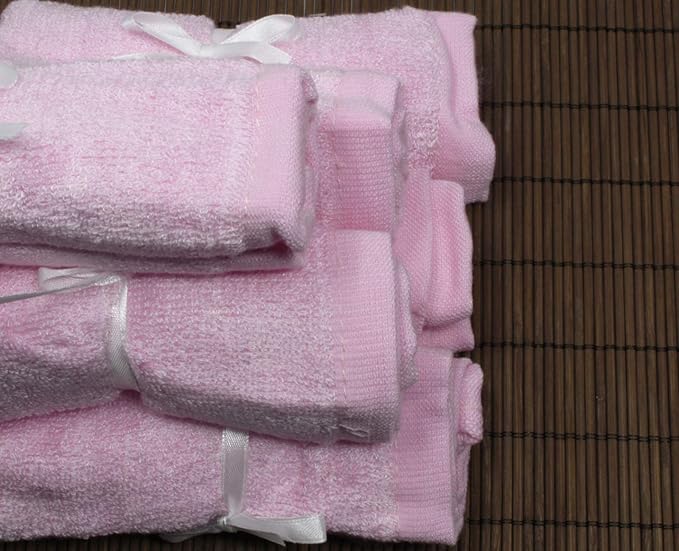 BY LORA Soft Face Cloths for Newborn, Absorbent Bath Face Towels, Baby Wipes, Burp Cloths or Face Towels, 6-Pack, Pink