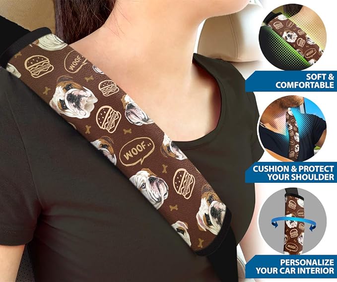 WIRESTER Soft Car Safety Seat Belt Shoulder Pad Cover Design, Cushion Harness Comfortable Pad (Dog Face, Cat Face, Turtle, Mermaid Scale, Nebula Galaxy)