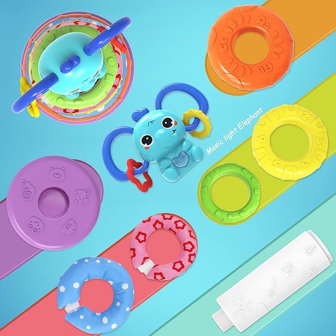 Baby Toys 6 to 12 Months,Montessori Toys for 1 Year Old,Stacking Building Blocks,Busy Cube,Sensory Educational Learning Toy Birthday Gift for Toddlers Age 1-3