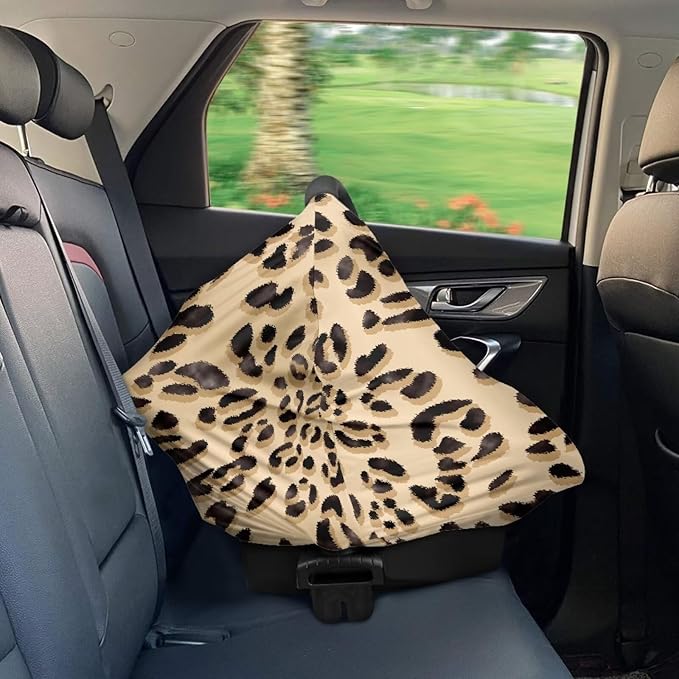 Forchrinse Cheetah Nursing Cover for Babies Breastfeeding Scarf Soft Car Seat Cover Infant Carseat Canopy Multi-Use Cover for Mom
