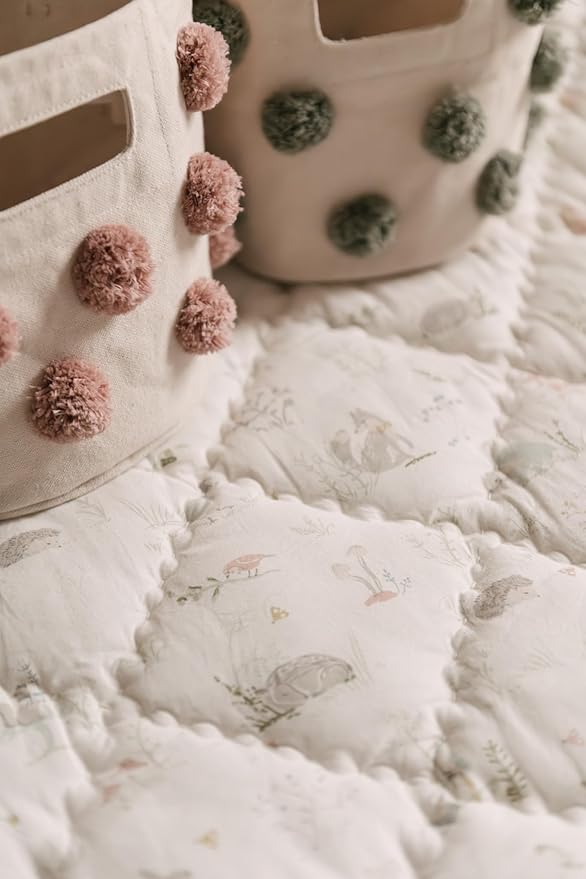 Pehr Baby Play Mat, Forest Fable | Ultra-Soft Quilted 100% Cotton Exterior with Plush Polyester Fiberfill | 40" Diameter