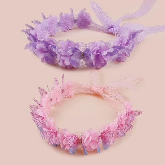 New Model Children Girl Lace Headbands Lace Flower Hairbands 2pcs Hair Accessories Gift for Children (lace-3)