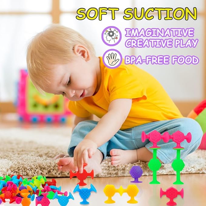 24 Pcs Bath Toys for Kids Ages 3+, Suction Cup Toys for Autistic Children, Stocking Stuffers Travel Window Stem Learning Toys, Bathtub Toys with Dinosaur Eggshell Storage