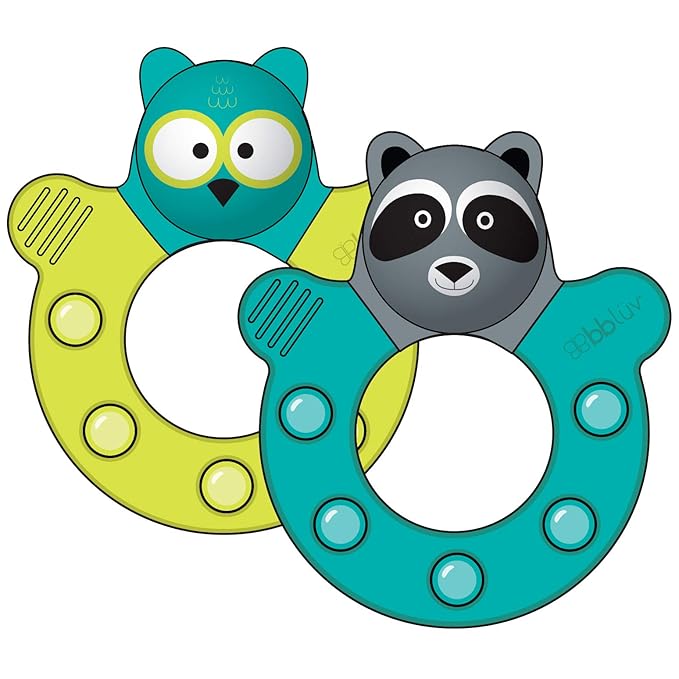 bblüv - Gümi - Chillable Textured Teething Toy (Owl, Lime)