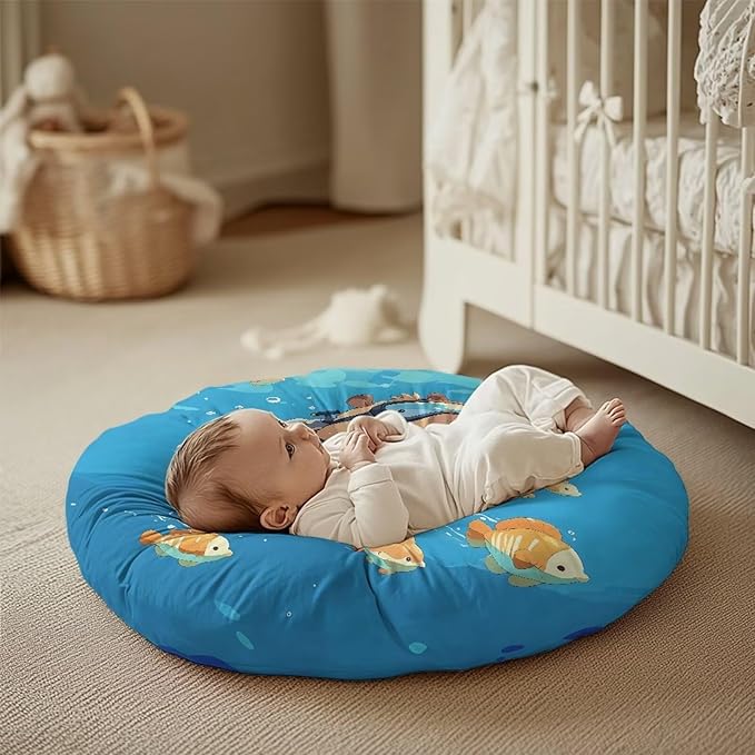 Capybara and Fish Newborn Lounger Cover Removable Cover Ultra Soft Comfortable Lounger Slipcover Protector Cover for Infant Lounger Pillow Breathable and Reusable