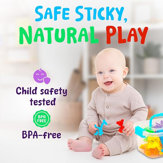 Suction Cup Sensory Bath Toys - Animal No Hole Bathtub Toy Suction Toy for Kids, Toddlers, Sensory Fidget Toy for Classroom Gifts, Travel, High Chair Toys, Party Favors, Stuffers