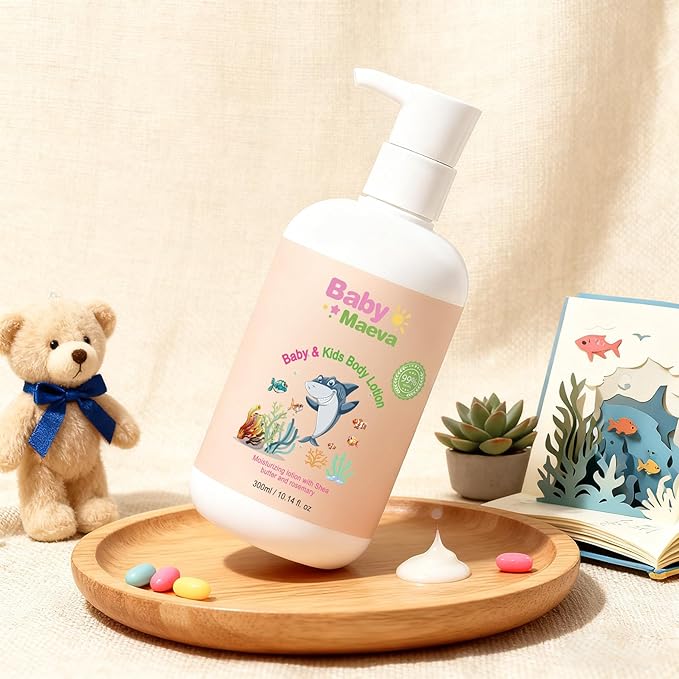 Face and Body Organic Lotion for Babies, Toddlers and Kids of all Ages – Gentle Moisturizer with Shea Butter & Glycerin | Hypoallergenic & Non-Toxic Formula, Dermatologically Tested