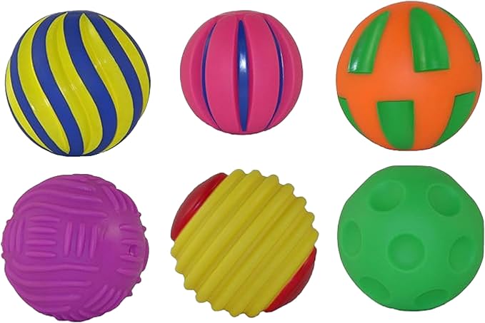 Get Ready Kids Sensory Balls for Toddlers & Babies - Set of 6 Colorful Textured Tactile Balls - Baby Toys for 6-12 Months & 1 Year Old - Developmental Play, Motor Skills, Therapy & Montessori Learning