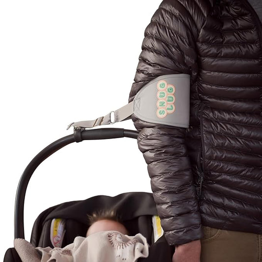 Infant Car Seat Carrier Strap – Baby Seat Carrying Handle Aid, Arm Support Wrap for Easy Lifting, Ergonomic Comfort, Grey