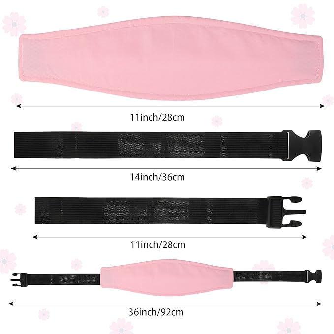 HESTYA 2 Pcs Carseat Head Support Toddler, Stroller Seat Headrest for Sleeping Traveling, Neck Relief Headband Strap for Kids Children Toddler Infant(Sweet)