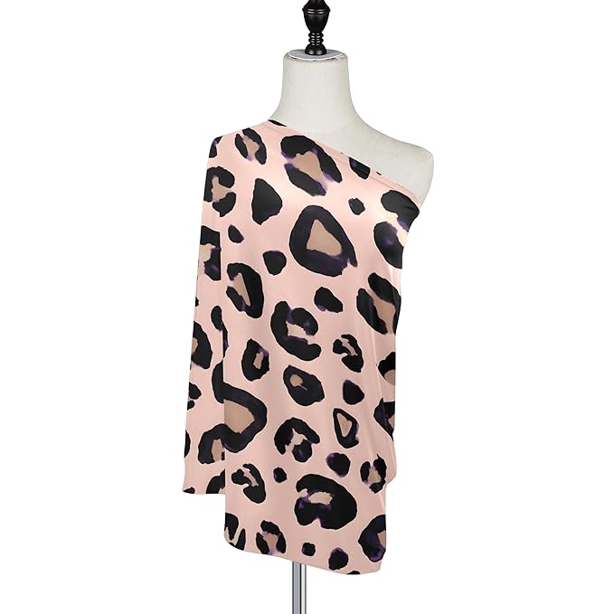 Leopard Print Cheetah Pink Nursing Cover Breastfeeding Scarf, Car Seat Covers for Babies Infant Stretchy Soft Breathable Multi-Use Cover Ups, Gift for Boys Girls