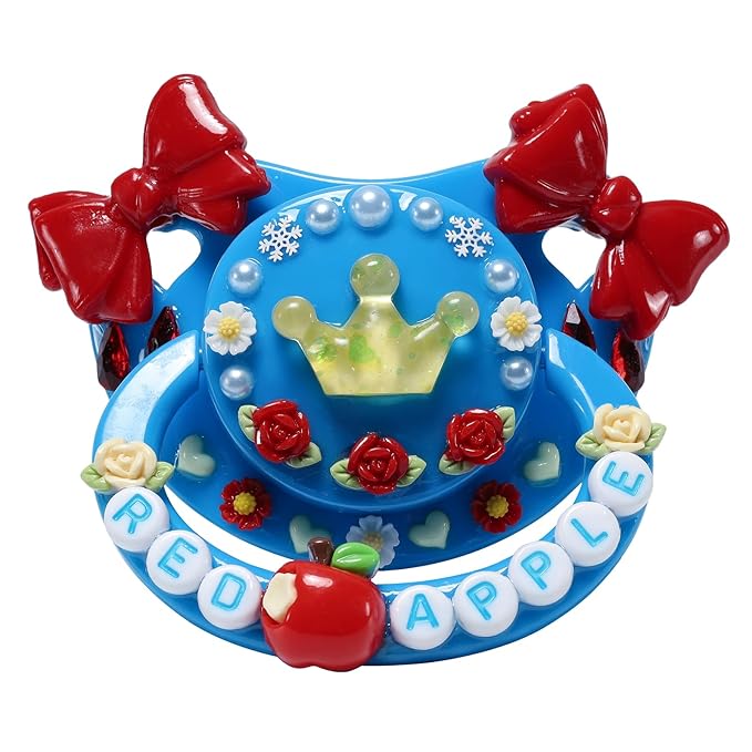 CutiePlusU Adult Size Pacifier DIY Big Shield Pacifier - Blue Red