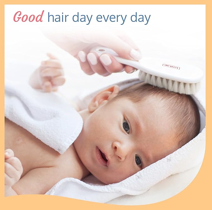LuvLap Elegant Baby Hair Brush and Comb Set, 0m+ (White)