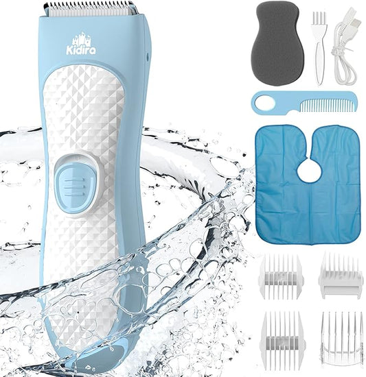 KIDIRA Baby Hair Clippers Quiet Hair Trimmer for Kids Toddler, Silent Hair Clippers for Children with Autism, Waterproof Rechargeable Cordless Ceramic Blade Haircut Kit