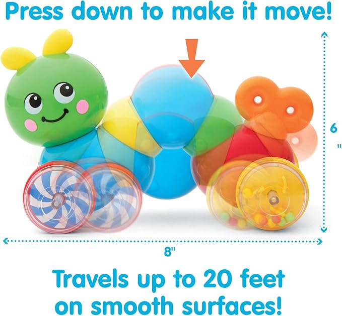 Kidoozie Press N Go Inchworm - Developmental Toy for Toddlers and Preschool Age Children