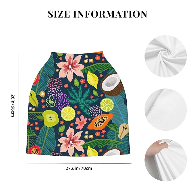 Tropical Garden Fruits Car Seat Cover for Baby Nursing Cover Breastfeeding Baby Carrier Cover Stretchy Carseat Canopy for Toddler Newborn Shower Gift