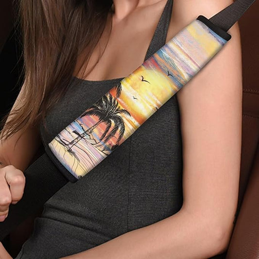 AFPANQZ 2 Pack Automotive Seat Belt Covers Pads Car Accessories Interior Decor Palm Print Safety Seatbelt Cushion Pillow Universal Fit Bag Shoulder Straps Pads