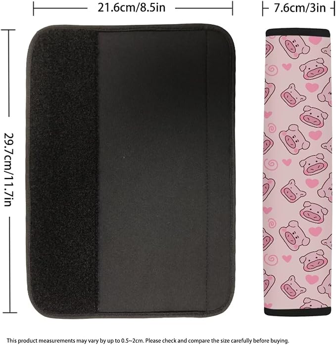 AFPANQZ Cartoon Pigs Seat Belt Cover Pads 2 Packs Comfortable Driving Shoulder Protectors Vehicle Safety Seatbelt Pads Soft Comfort Cushion Car Seats Accessories Backpack Strap Pad Pink