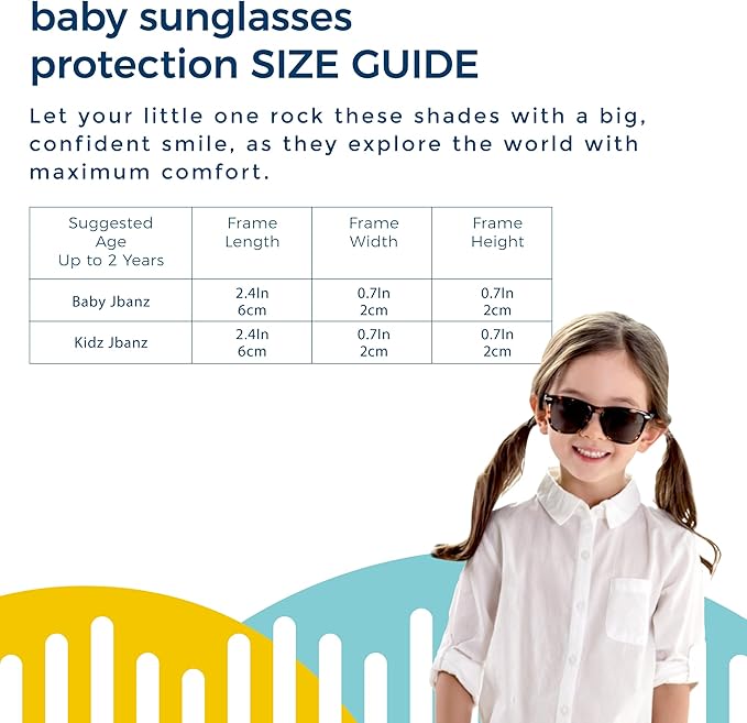 BANZ Baby Jbanz Infant Sunglasses, 0-24 Months - Baby Sunglasses with 100% UV Eye Protection With Glare Reduction