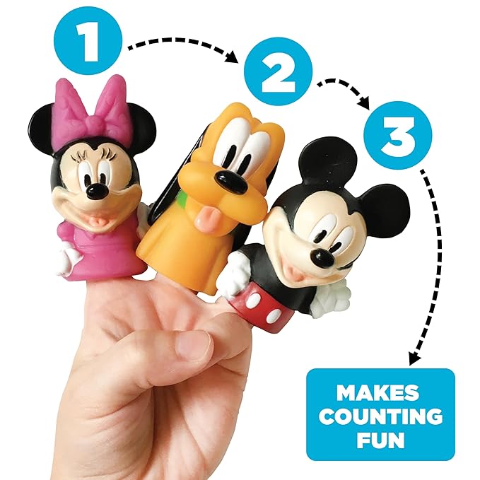 Disney Mickey Mouse & Friends 10 Piece Finger Puppet Set – Party Favors, Educational Play, Bath & Pool Toys, Beach Games, Finger Puppets, Playtime Activities