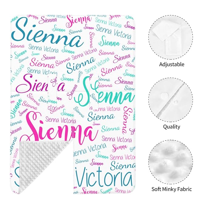 Personalized Baby Car Seat Cover Canopy with Name for Girls Boys Custom Baby Carrier Covers