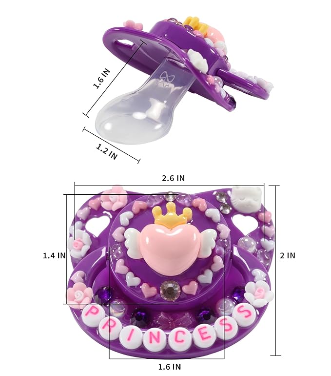 CutiePlusU Adult Sized Pacifier Dummy Big Shield DIY Handmade Darkpurple