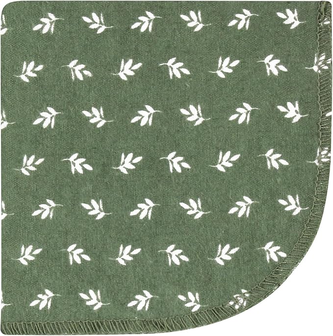 Hudson Baby Unisex Baby Flannel Washcloths, Eucalyptus 10Pk, One Size