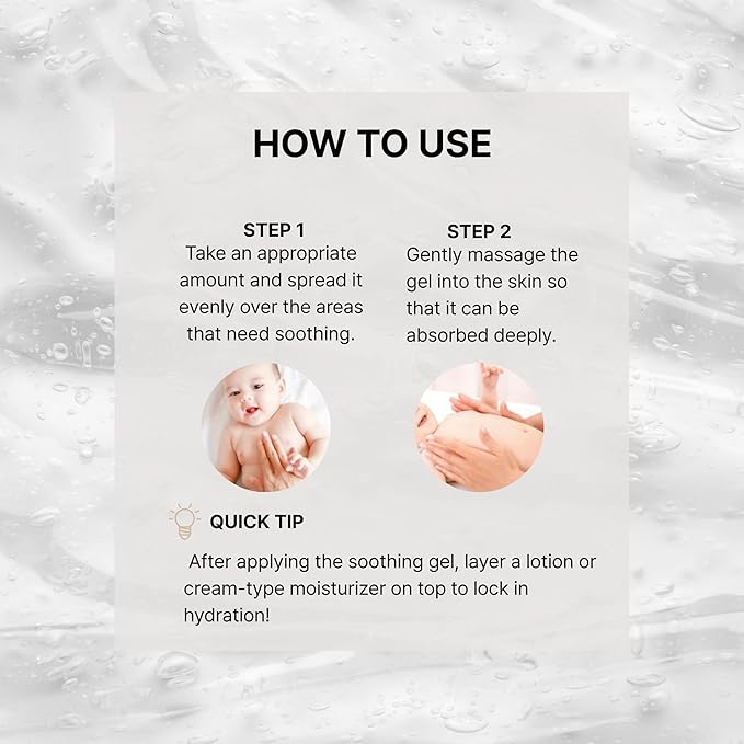 mongdies Baby Soothing Gel | Cooling & Calming Water Gel for Sensitive Skin | Non Sticky Lightweight Moisturizer | Hyaluronic Acid & Panthenol | Vegan EWG Green | 6.76 fl oz
