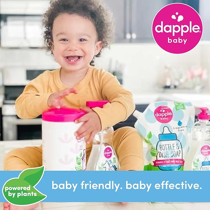 Dapple Baby Pacifier Wipes for Infants and Toddlers - (3 Pack) 40 Count - Fragrance-Free, Hypoallergenic & Food-Grade - Diaper Bag Essentials