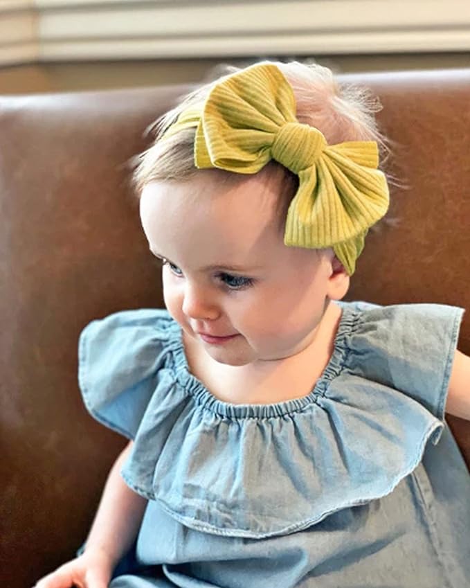 jollybows 15 PCS Baby Girls Headbands with Bows Handmade Hair Accessories Stretchy Hairbands for Newborn Infant Toddler