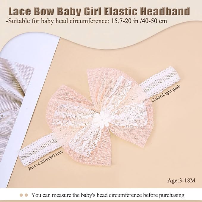 Bethynas Baby Girls Cute Bow-knot Headband Soft Lace Floral Hairbands Newborn Infant Toddlers Kids Hair Accessories (Style 5)