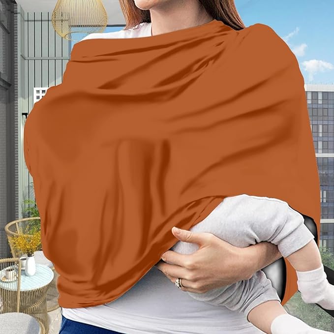 Solid Color Car Seat Nursing Breastfeeding Cover, Multi Use Cover Cozy Carseat Canopy Cover, Infant Babies Stroller Cover,Ultra Soft Stretchy Nurse Gifts Brickwork Breastfeeding Cover