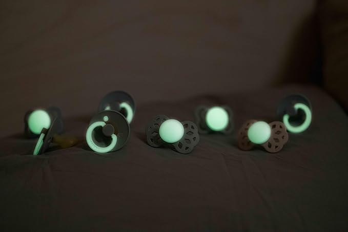 BIBS Supreme Baby Pacifier 2-Pack | Made in Denmark | BPA Free Dummy Soother, Symmetrical Nipple. Silicone, Size 2 (6-18 Months), Sage Glow/Cloud Glow