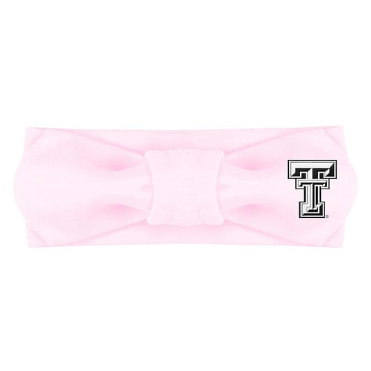 Creative Knitwear Texas Tech Red Raiders Infant Girls Pink Solid Hair Knot Headband Embroidered Logo - Size Newborn - 4T
