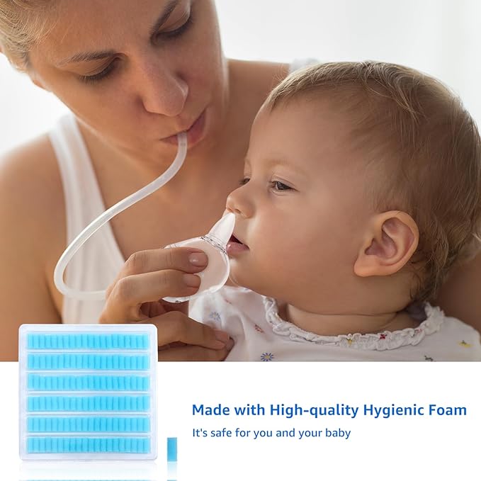 GROWNSY 120 PCS Premium Nasal Aspirator Hygiene Filters for NoseFrida/NozeBot/NeilMed/Molucky/Mr. Pen Nasal Aspirator and Other Similar Nose Sucker